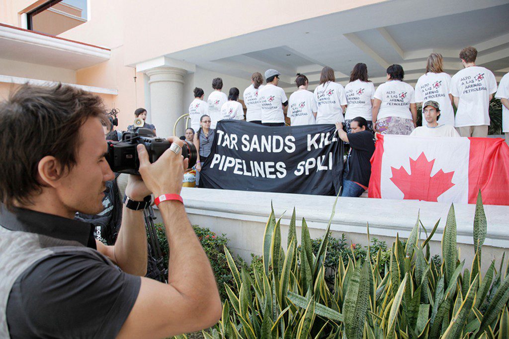 Indigenous protesters at COP 16