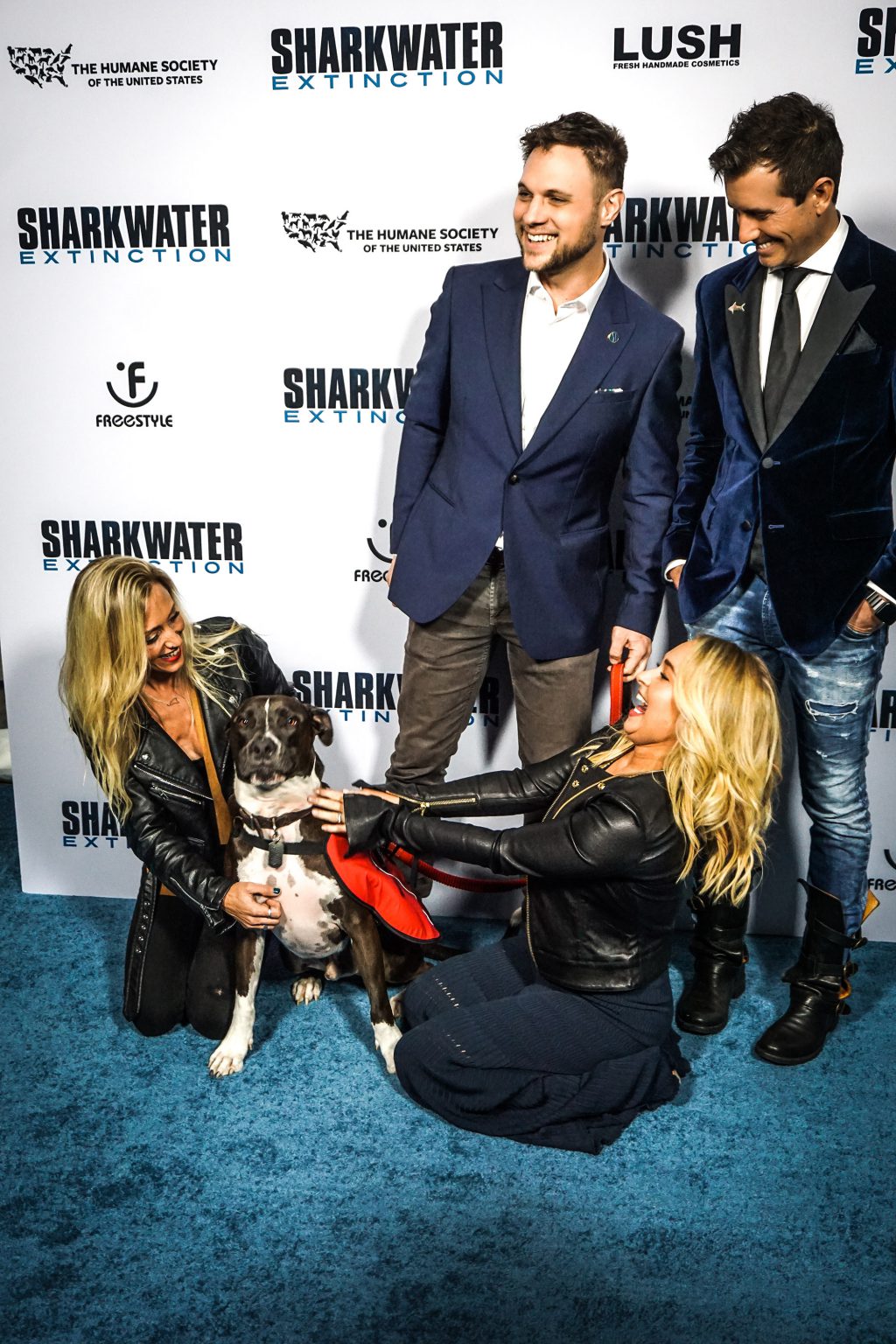 Rob’s dog Atlas with Team Sharkwater & Hayden Panettiere