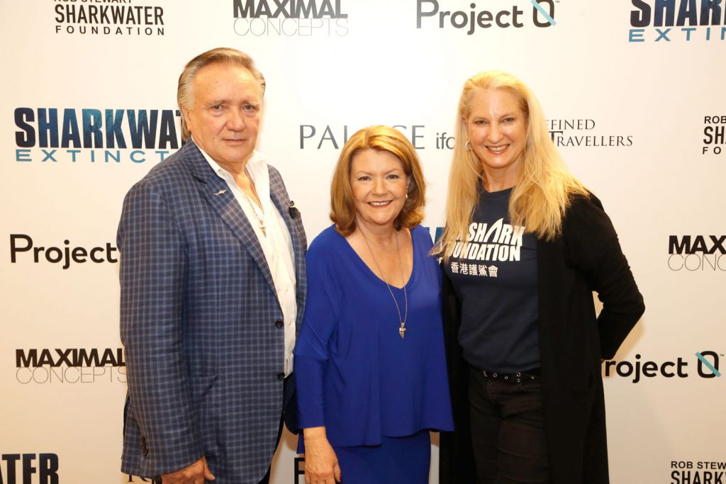 Brian and Sandy Stewart with Andrea Richey of the Hong Kong Shark Foundation